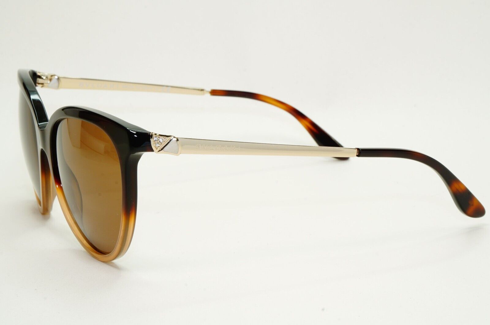 Bvlgari Sunglasses Brown Gold Diamante Square 8161-B 5362/13 56mm 120824