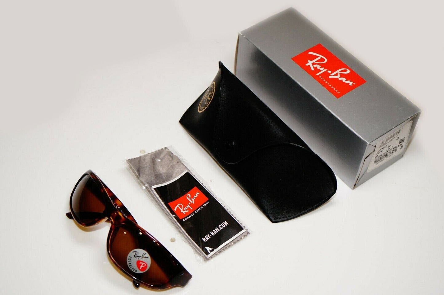 Ray-Ban Sunglasses Polarized Predator Wrap Brown Tortoiseshell RB 4033 642/47