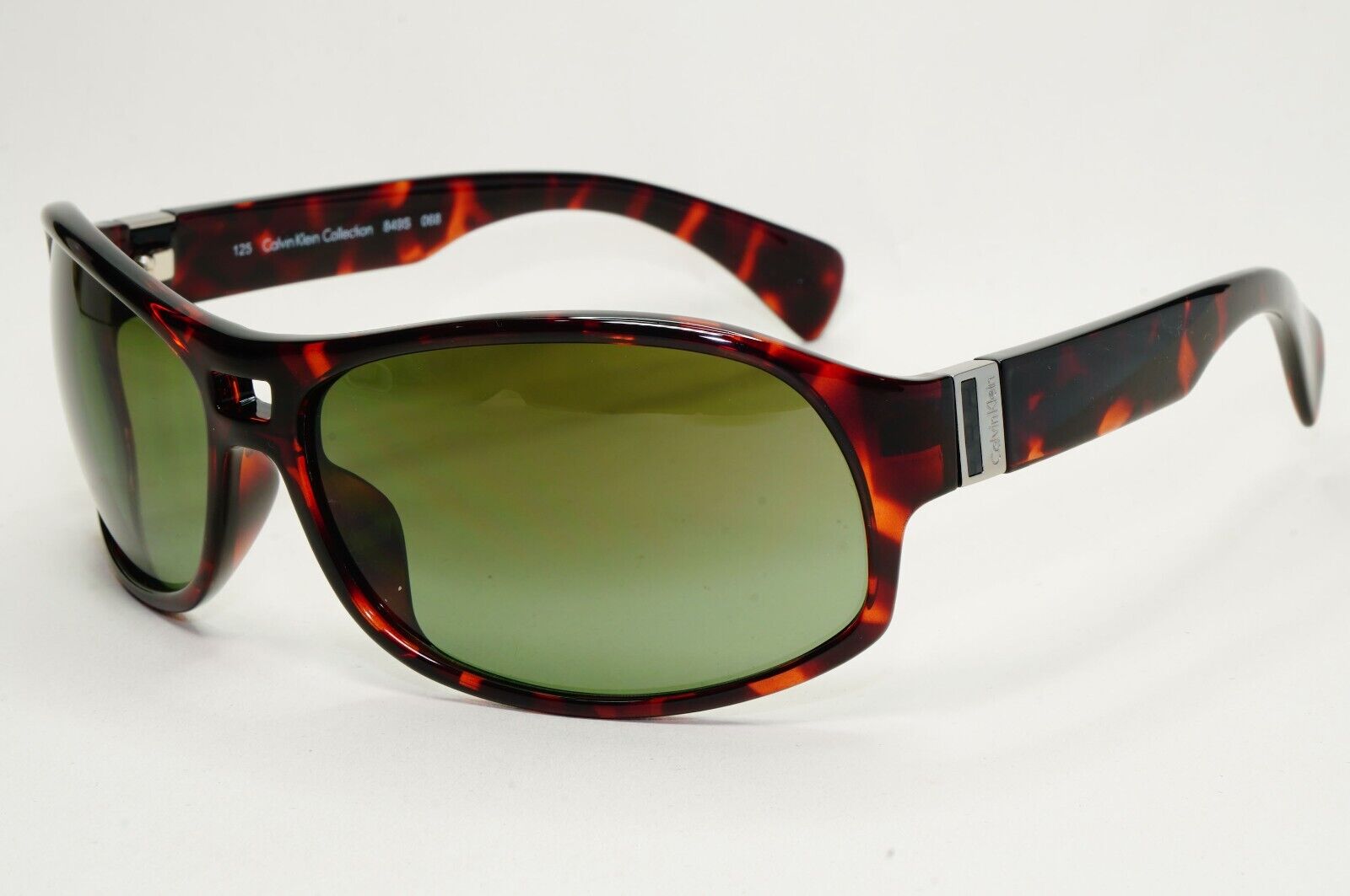 Calvin Klein Sunglasses 2005 Vintage Brown Tortoise Green Wrap 849S 068 121124
