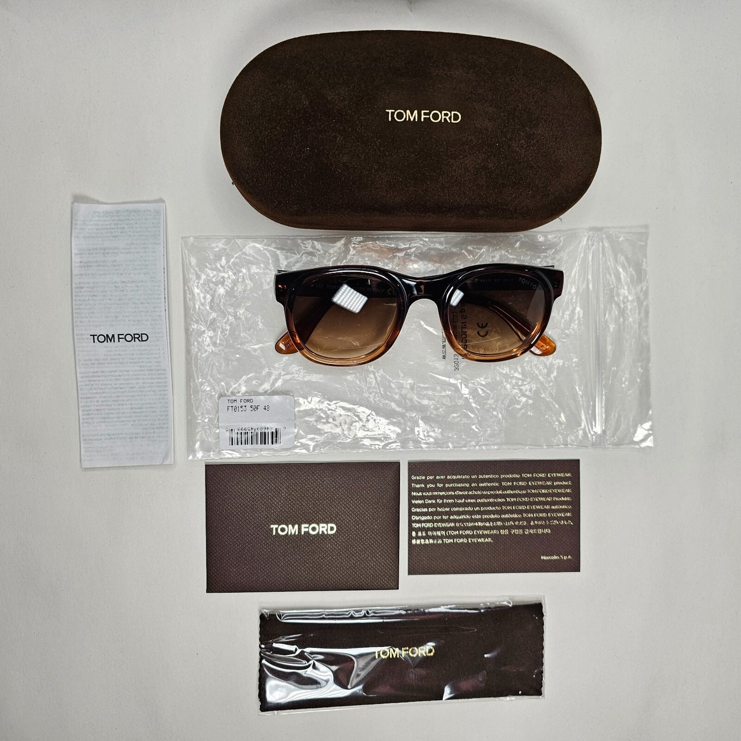 Tom Ford Sunglasses Bachardy Vintage 2009 Brown Honey Gradient TF 153 50F [A]
