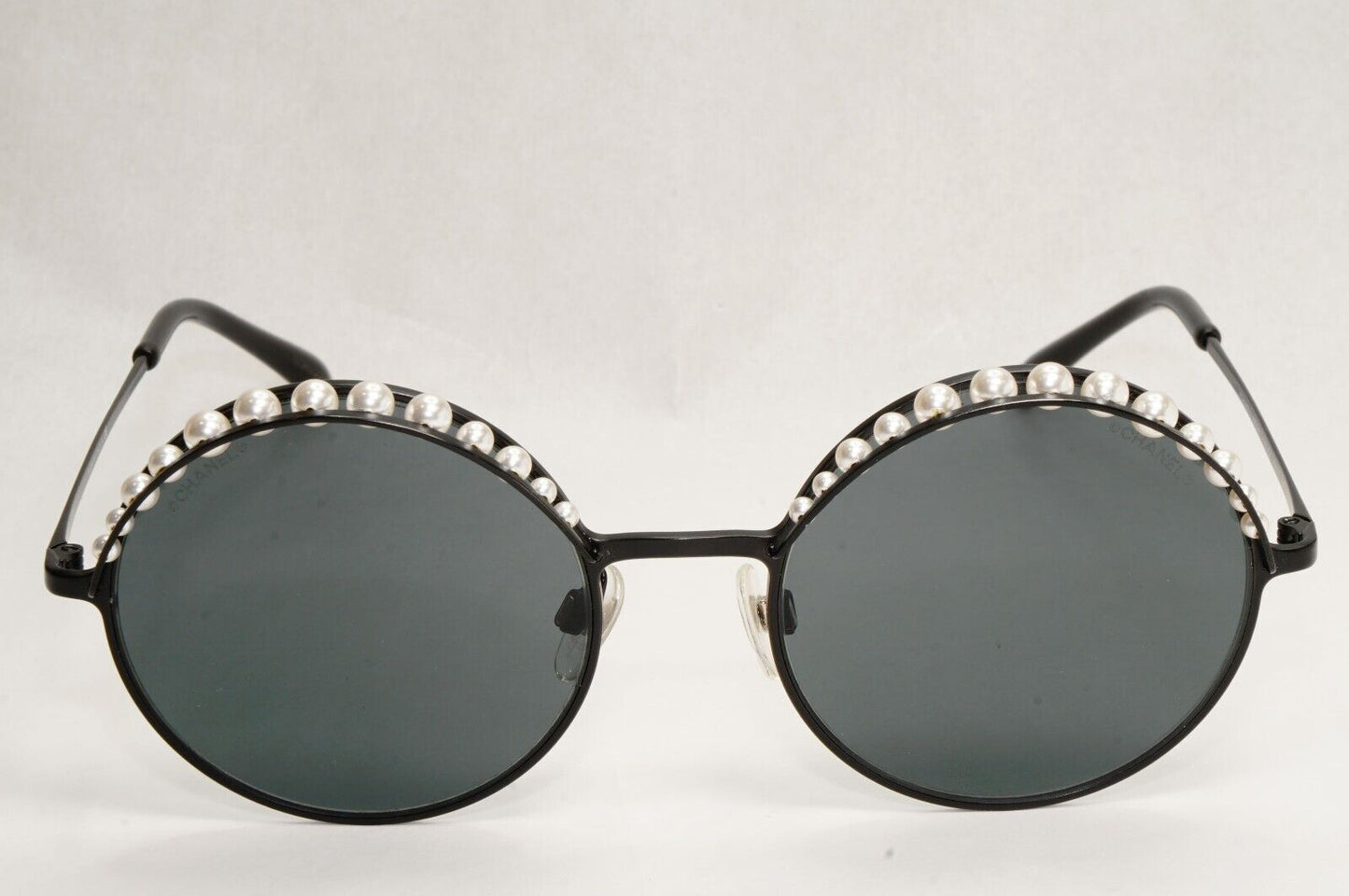 Chanel Sunglasses Pearl Black Round Metal Grey 4234-H C.101/S4 53mm