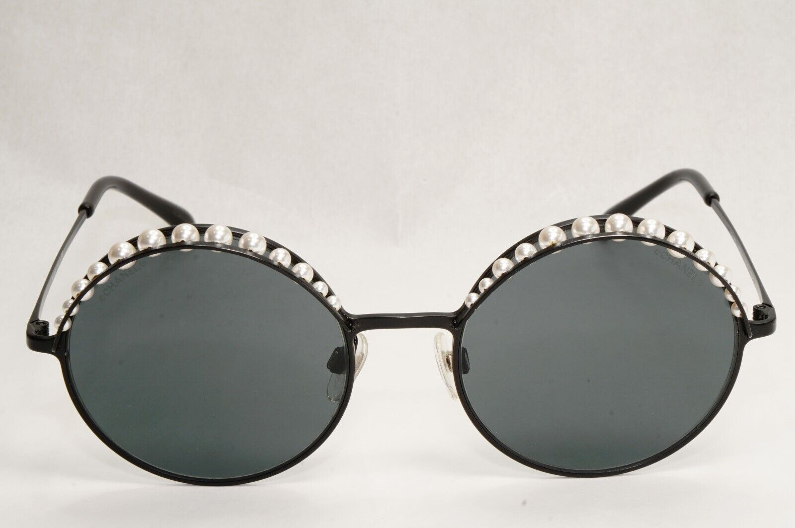 Chanel Sunglasses Pearl Black Round Metal Grey 4234-H C.101/S4 53mm