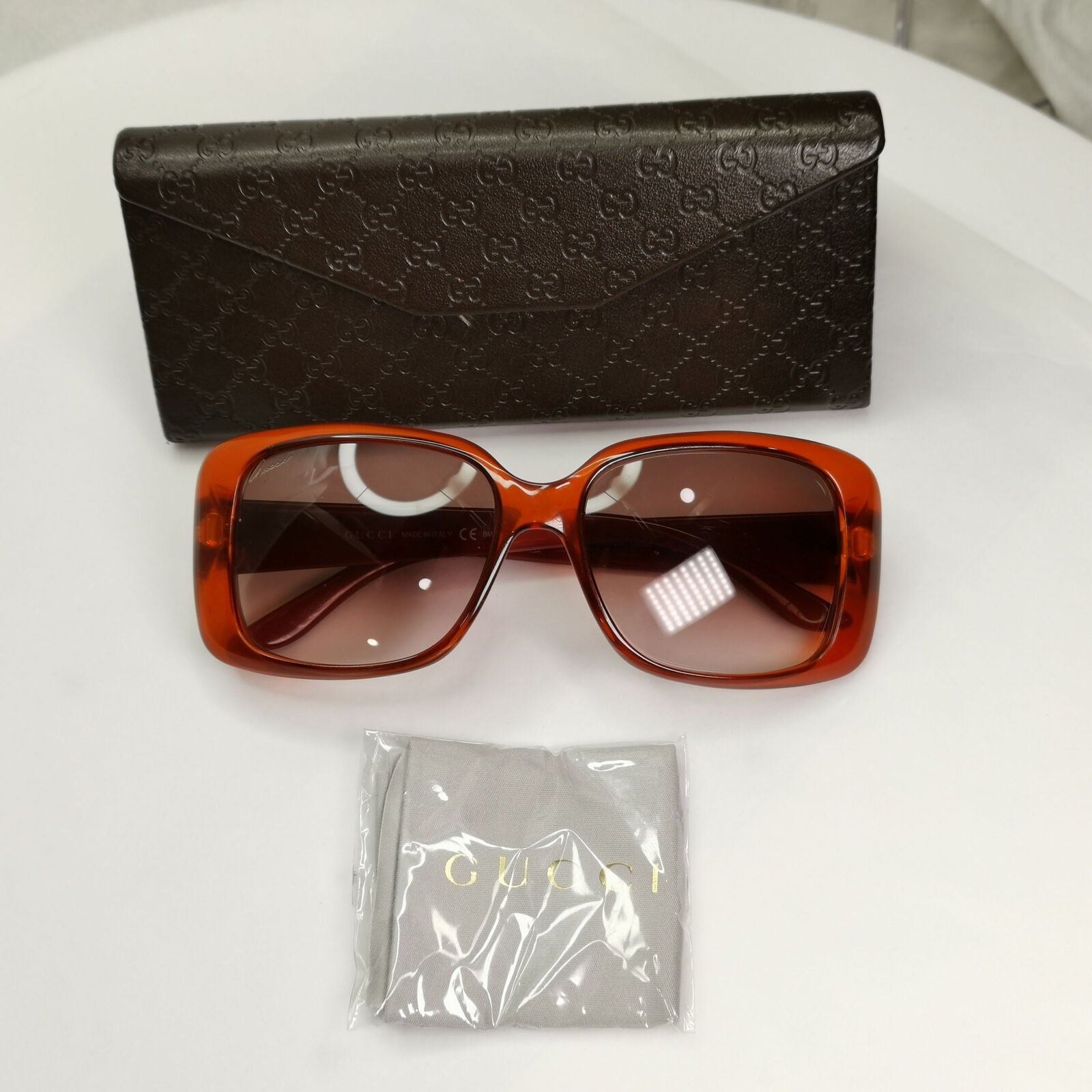 Gucci 2008 Sunglasses Monogram Vintage Brown Gradient GG 3577/S WJ8S2 130423