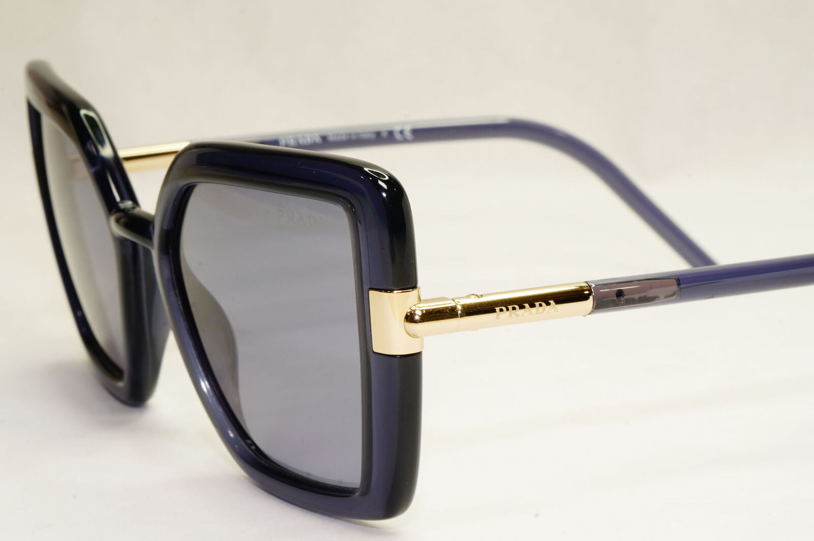 Prada Sunglasses Blue Crystal Square Gold Transparent PR09WS SPR 09W 06M-420