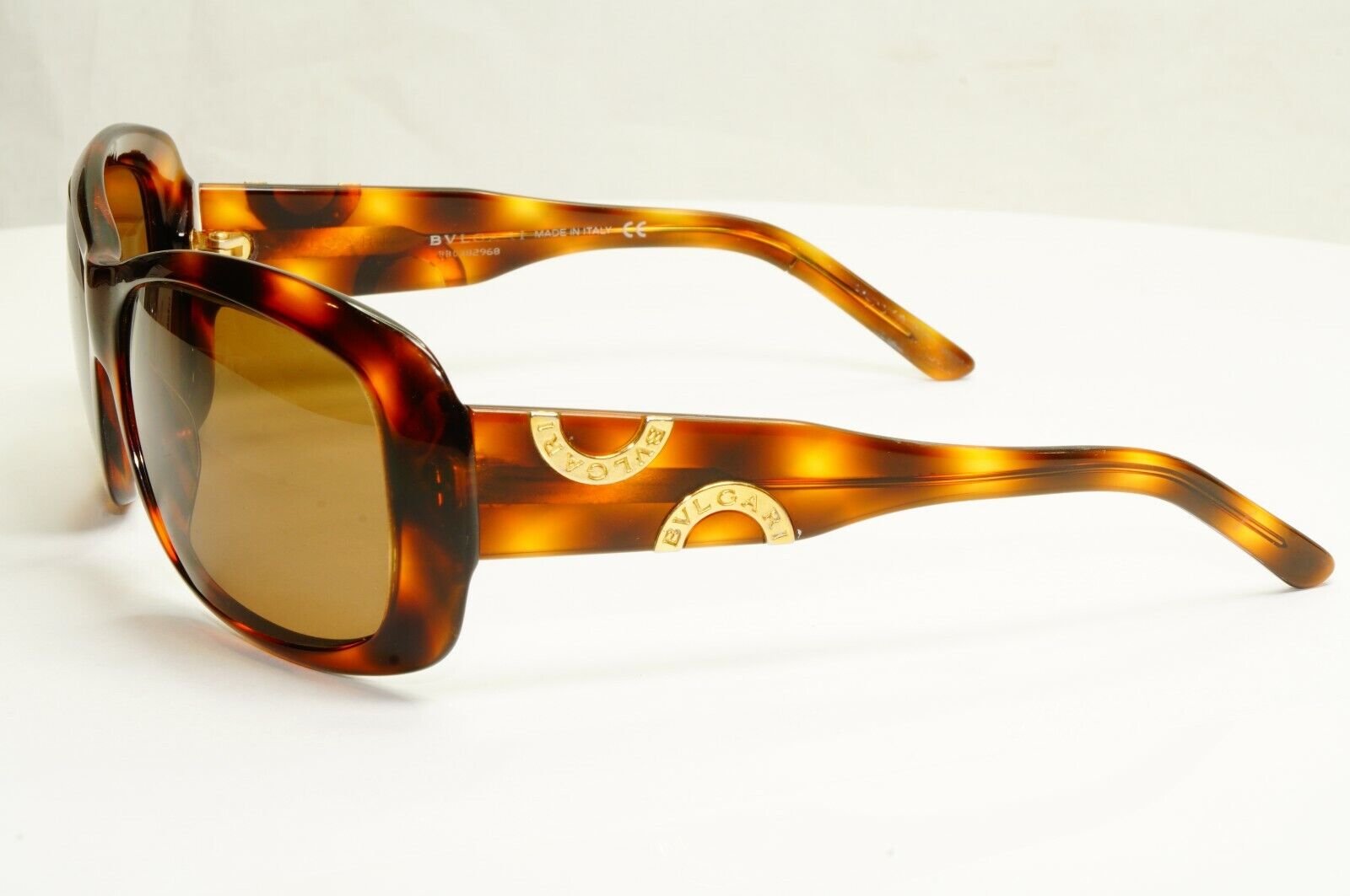 BVLGARI Sunglasses 2002 Vintage Brown Tortoise Square Gold 846 502/73 290122