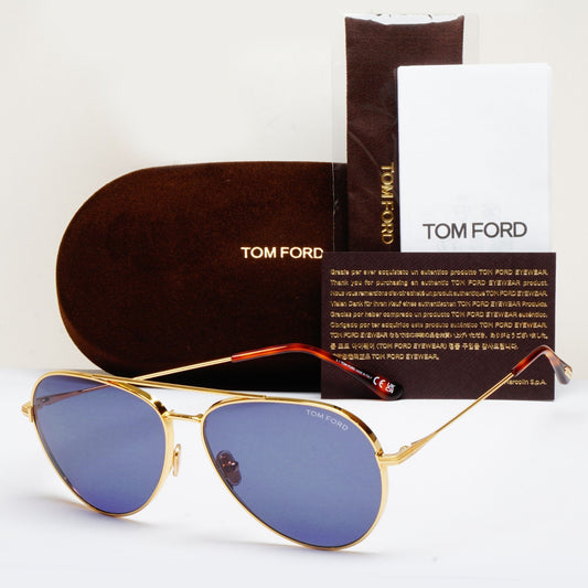 Tom Ford Sunglasses Dashel-02 Metal Pilot Gold Blue FT0996 TF 996 30V 62mm