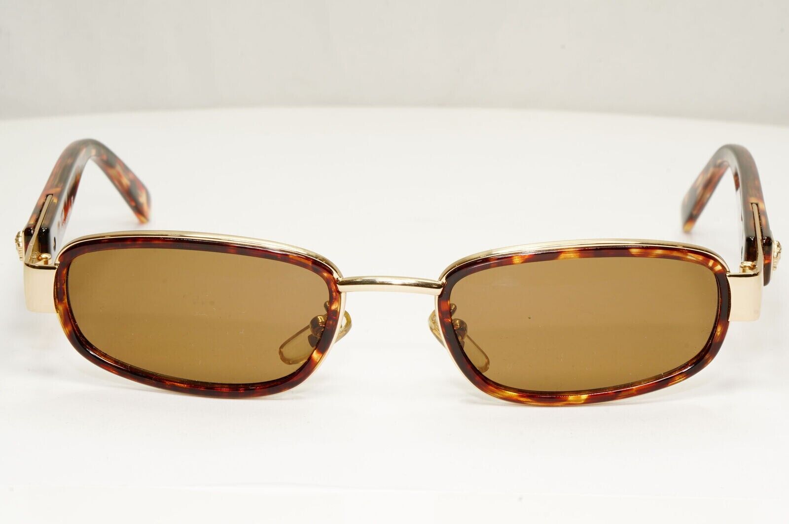 Gianni Versace 1996 Vintage Brown Gold Medusa Metal Sunglasses MOD X29 COL A11