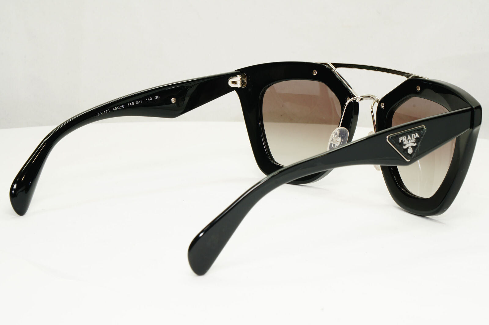 Prada Black Cinema Saffiano Leather Sunglasses PR14SS SPR 14S 1AB-0A7 221122