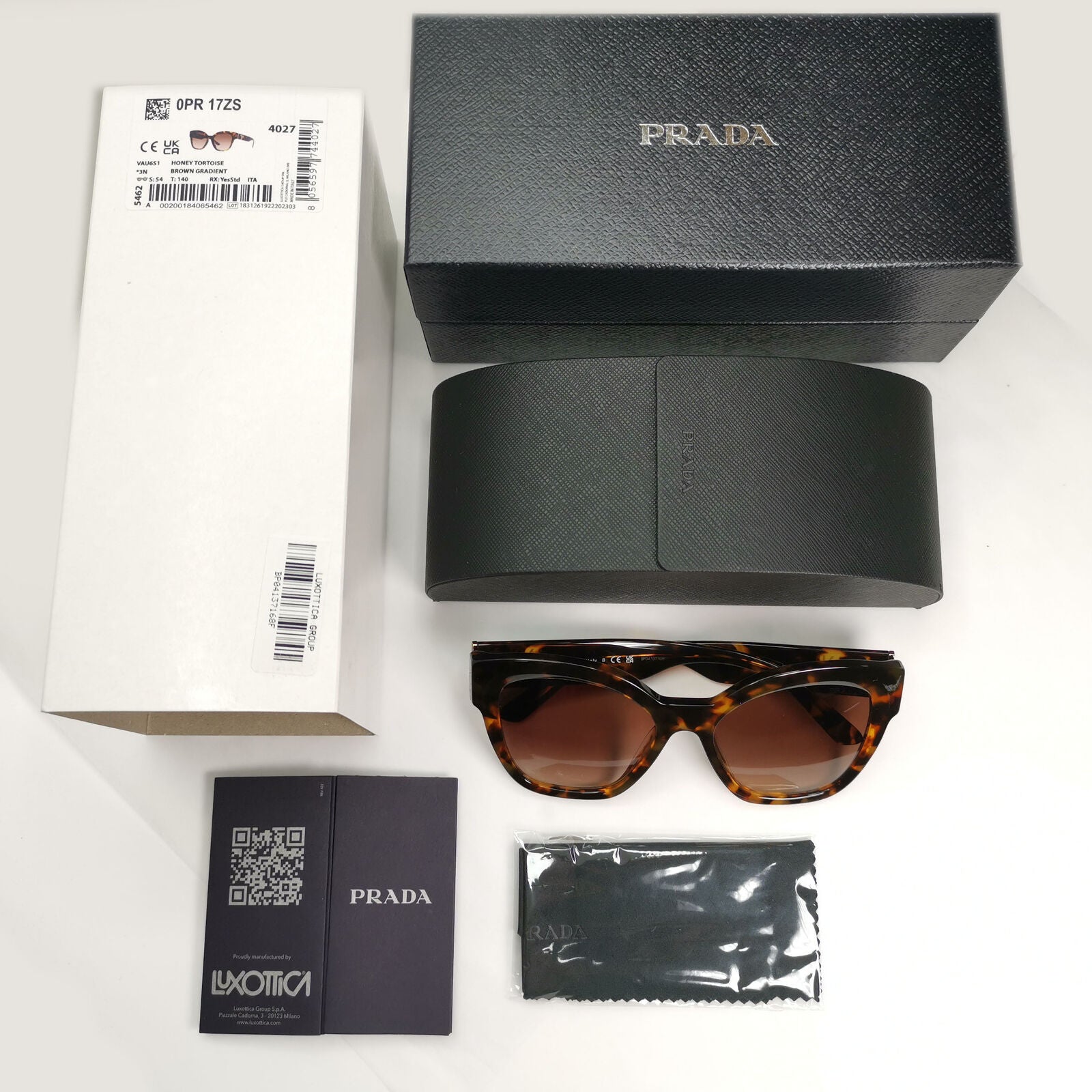 Prada Sunglasses Honey Brown Tortoiseshell Square PR17ZS SPR 17Z VAU-6S1 54mm