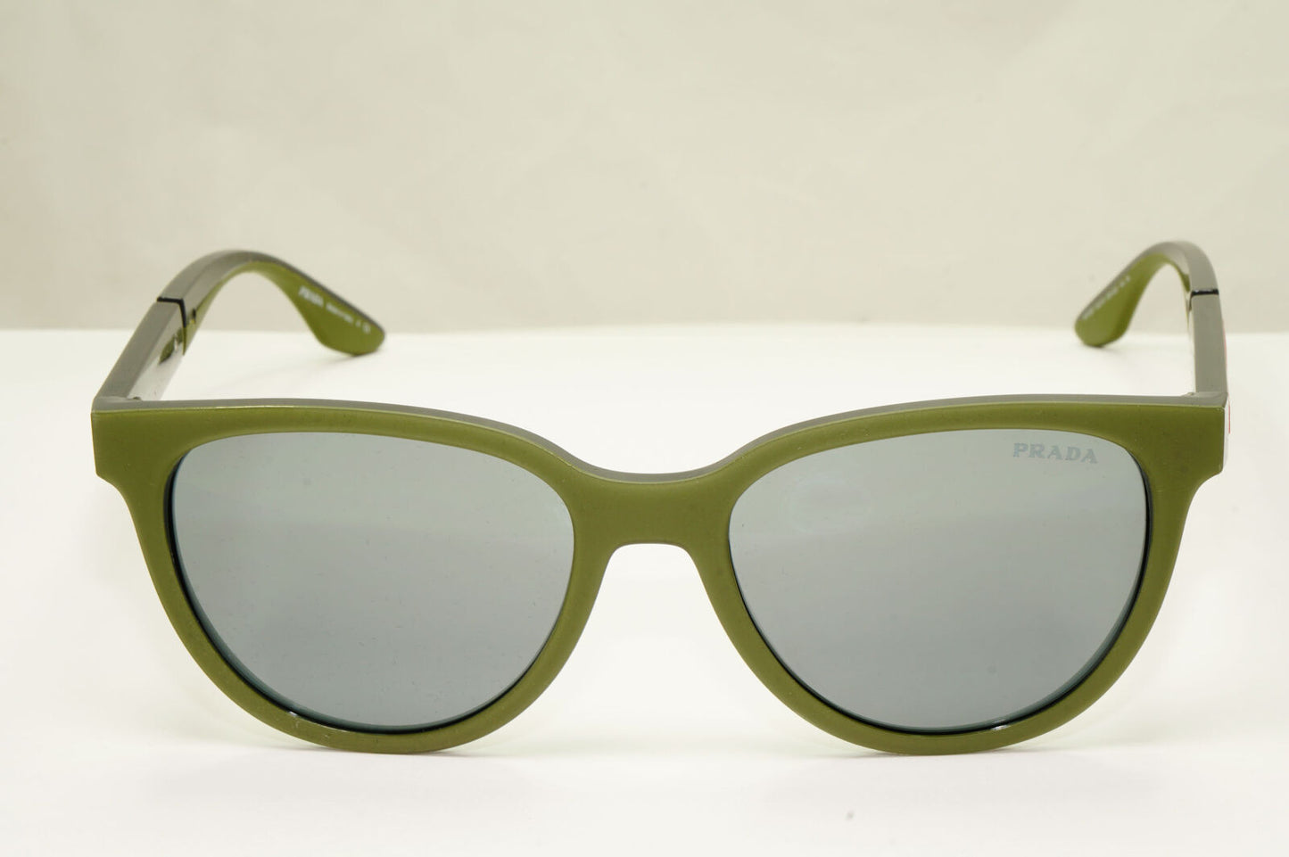 Prada Military Green Black Sunglasses Mirror Silver Grey SPS 05X PS05XS 03S-0D3
