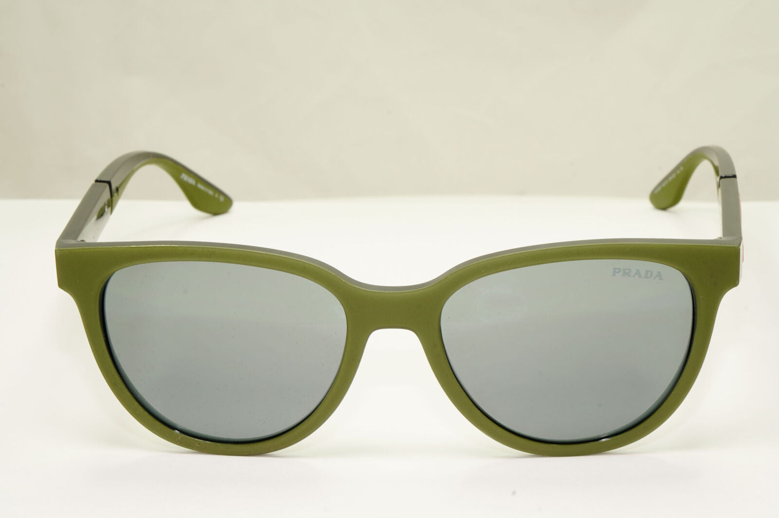 Prada Military Green Black Sunglasses Mirror Silver Grey SPS 05X PS05XS 03S-0D3