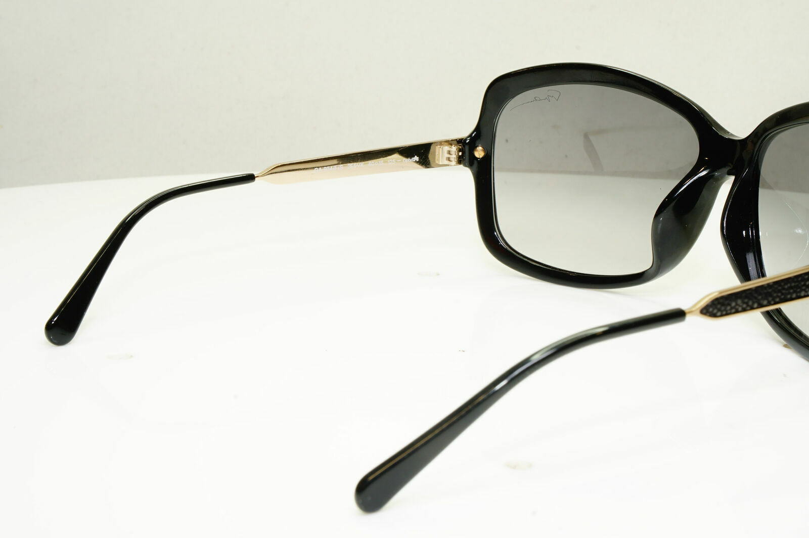 Giorgio Armani Stingray Leather Black Gold Sunglasses Womens GA 934 2E9VK 30343