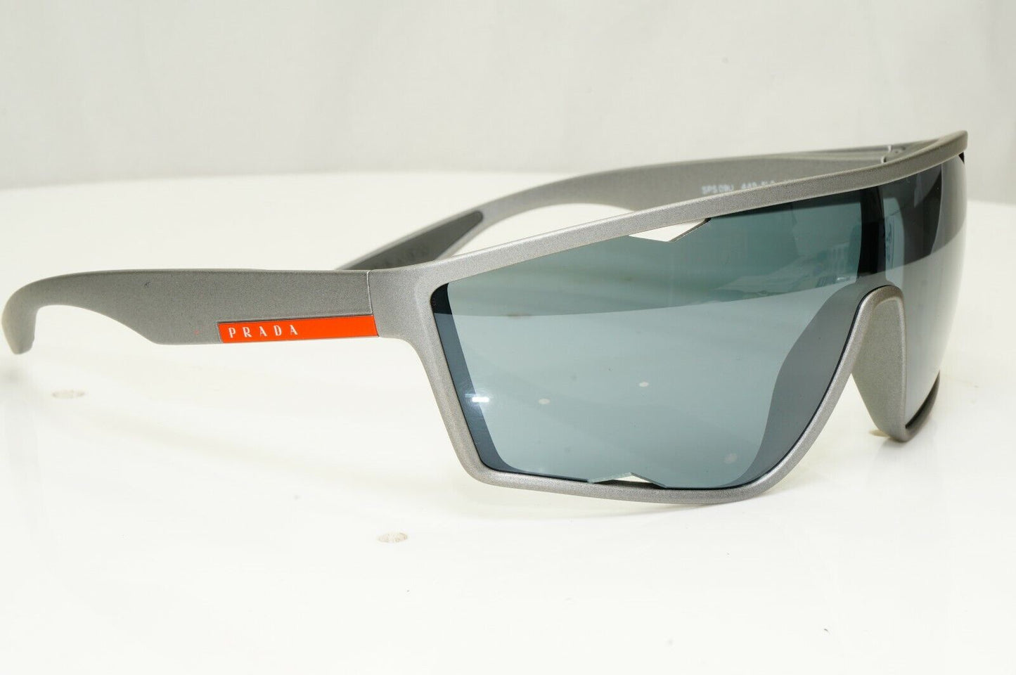 Prada Shield Grey Mirror Sunglasses Graphite Visor Ski Mens Mask SPS 09U 449-5L0