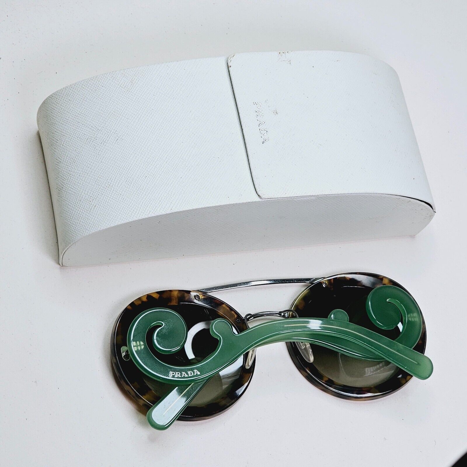 Prada Sunglasses Baroque Swirl Brown Green Round PR13SS SPR 13S UEZ-4K1 281024