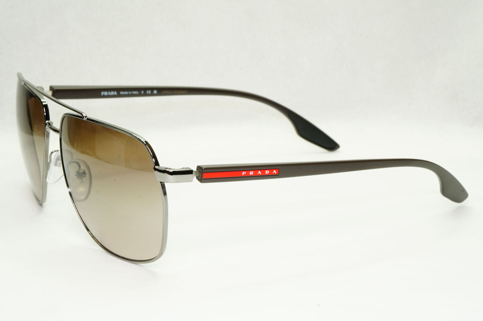 Prada Sunglasses Brown Pilot Gradient Gunmetal PS55VS SPS 55V 5AV-1X1 62mm