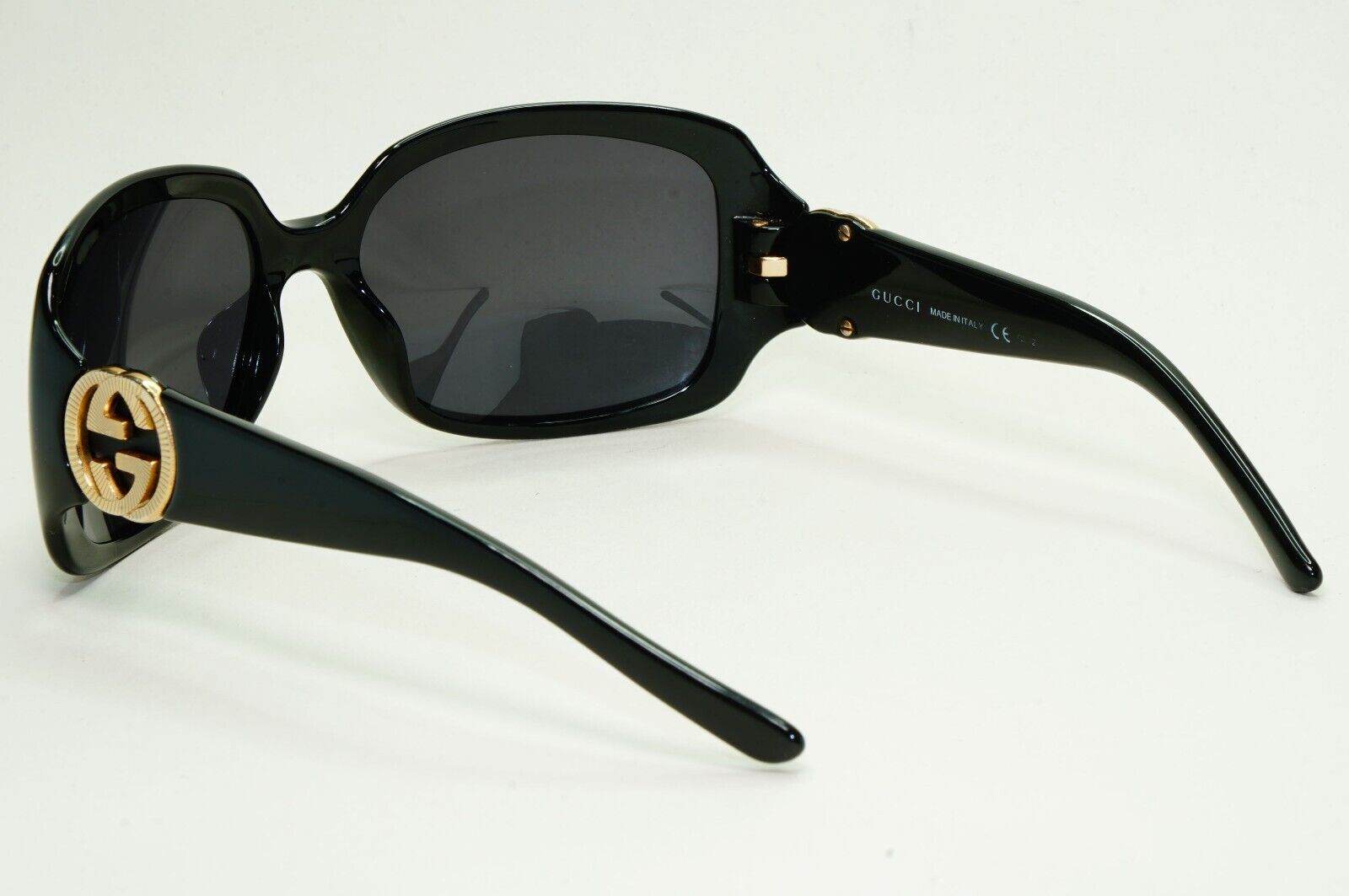 Gucci Sunglasses 2010 Vintage Black Gold Square GG 3164/S D28JJ 61mm 050824