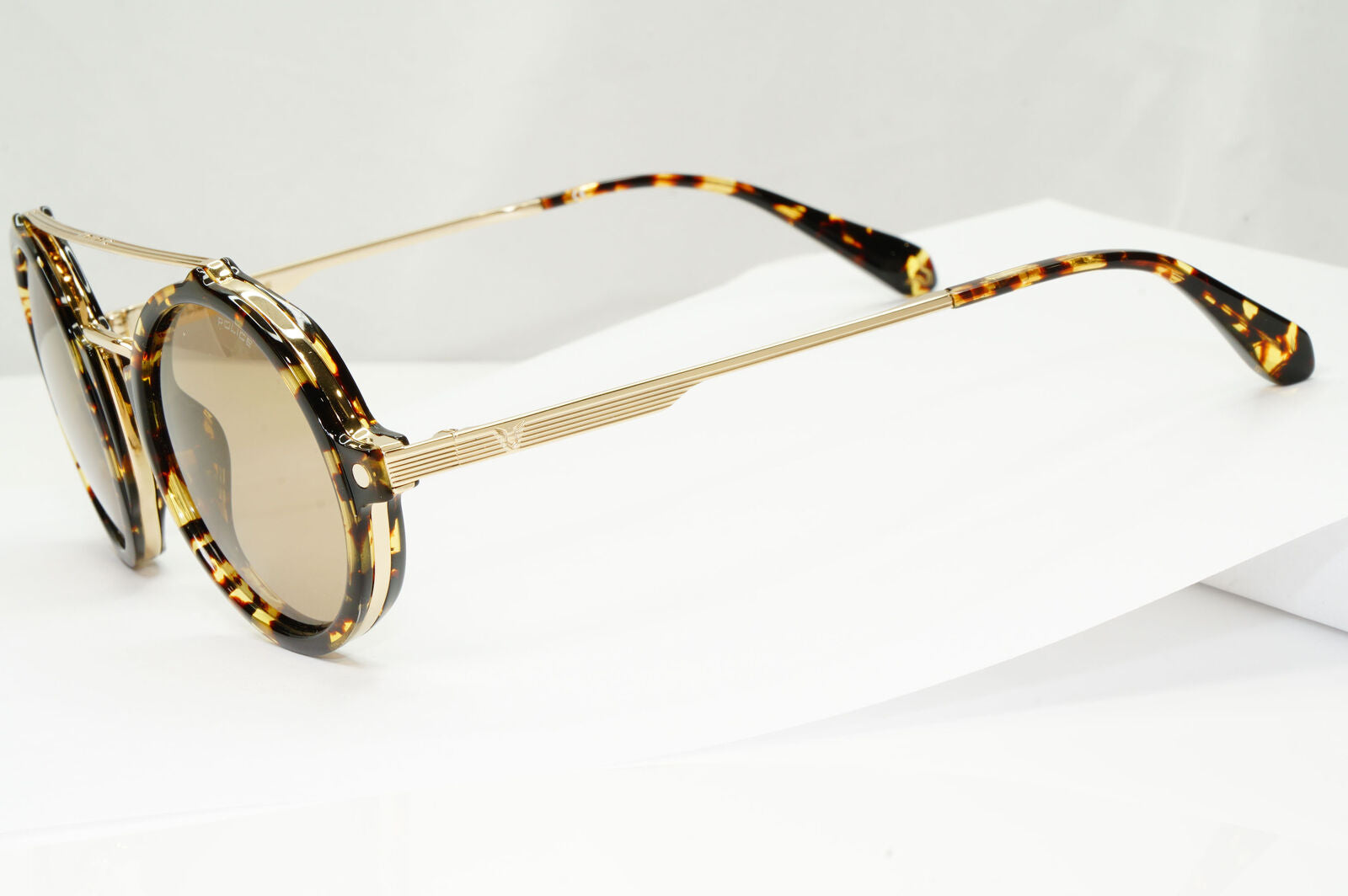 Police Lewis Hamilton F1 Sunglasses Gold Brown Tortoise Round SPL A27 COL 594G