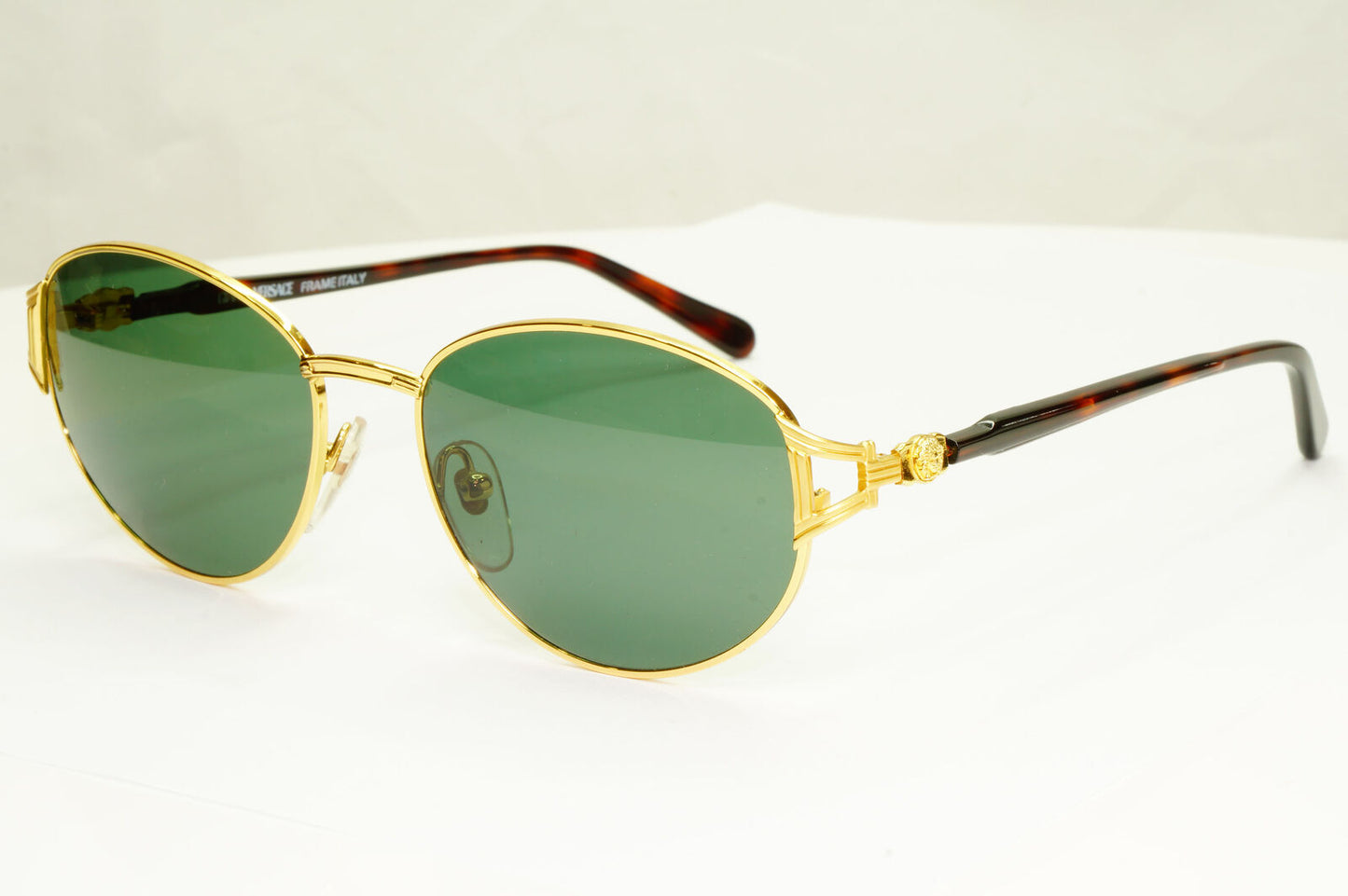 Gianni Versace 1995 Vintage Gold Medusa Green Brown Sunglasses MOD G28 COL 03L