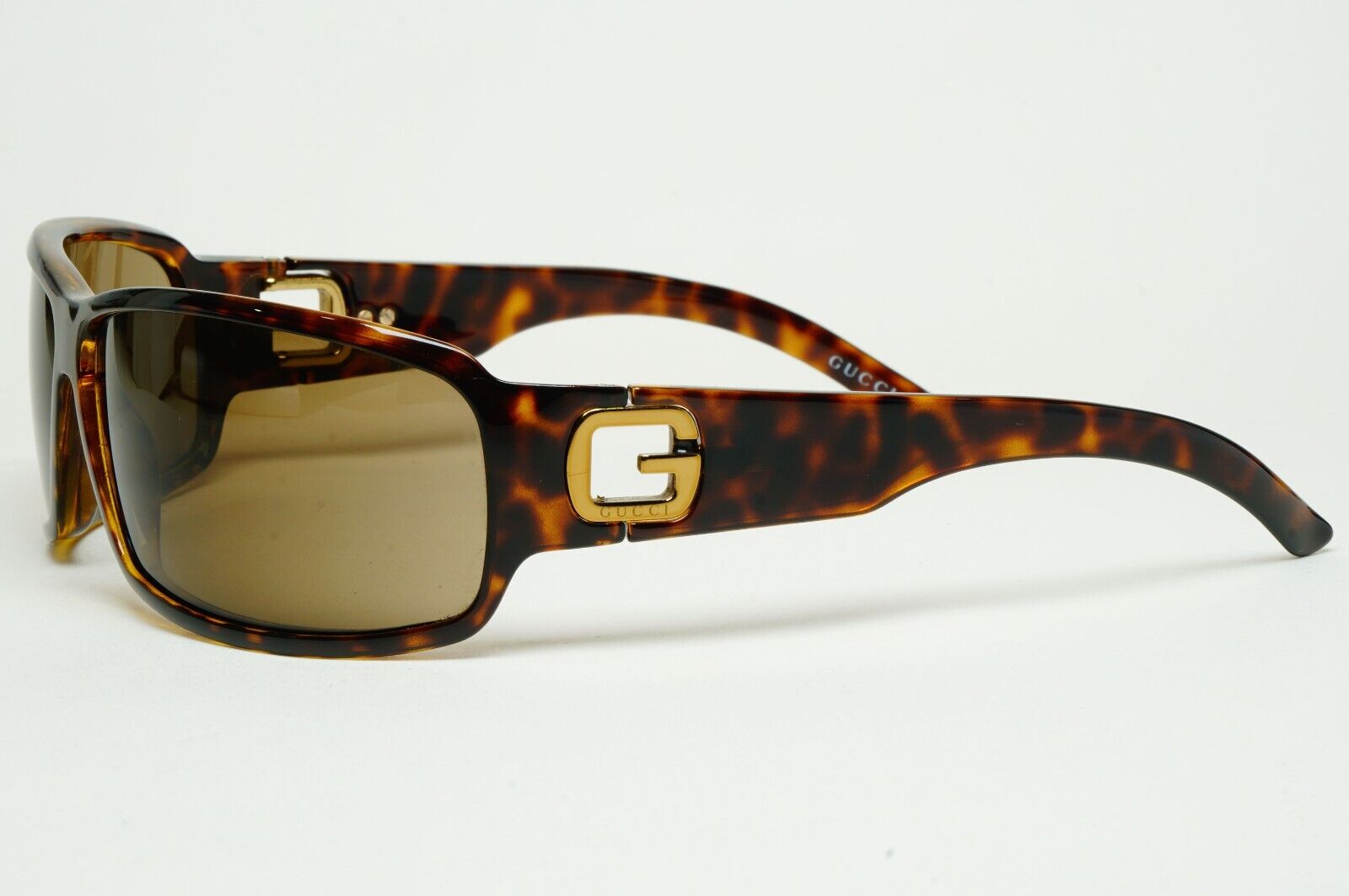 Gucci Sunglasses 2004 Vintage Brown Tortoise Wrap Retro GG 1583/S V086J 050225
