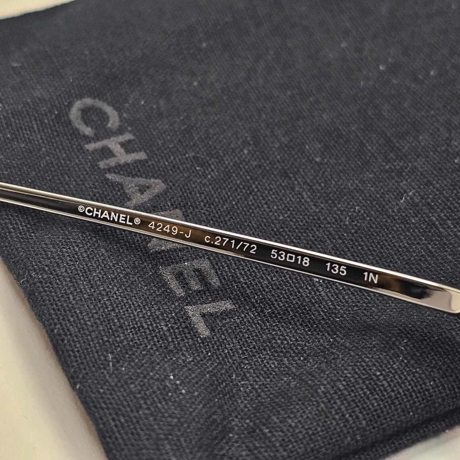 Chanel Sunglasses Denim Blue Silver Pilot Metal 4249-J c.271/72 53mm