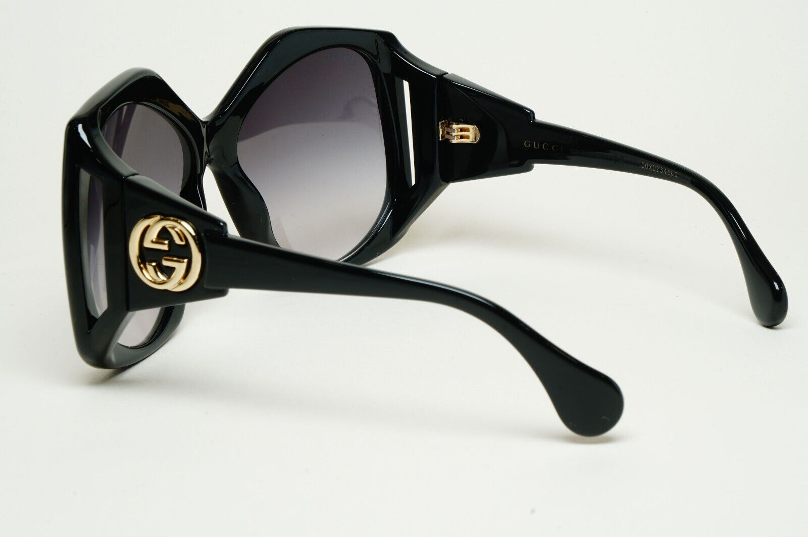 Gucci Sunglasses 2021 Oversized Black Grey Gold Large Square GG0875S 001 070125