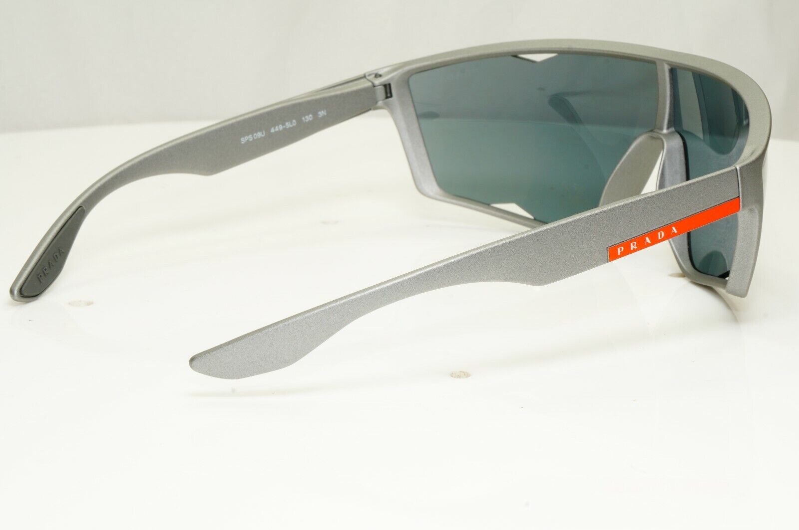 Prada Shield Grey Mirror Sunglasses Graphite Visor Ski Mens Mask SPS 09U 449-5L0