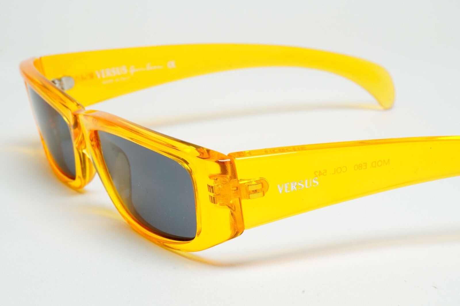 Versus Sunglasses 1996 by Gianni Versace Vintage Orange Grey MOD E80 COL 542