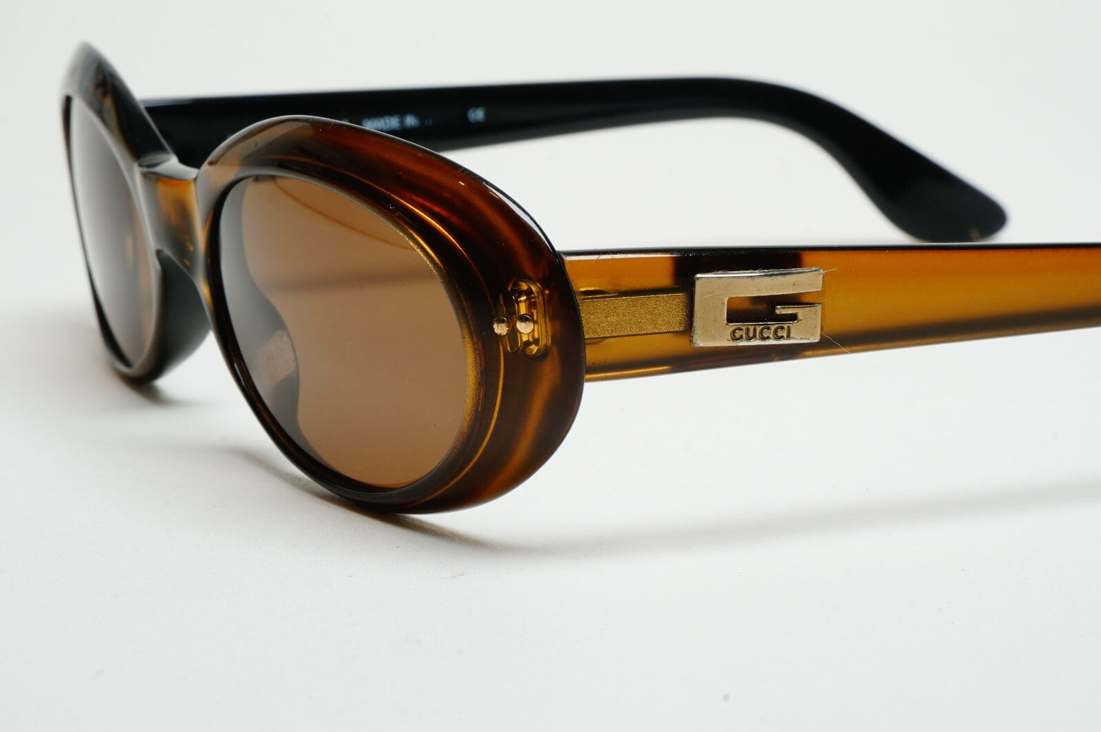 Gucci Sunglasses 1997 Vintage Brown Oval Honey GG 2413/N/S 4NR 100325