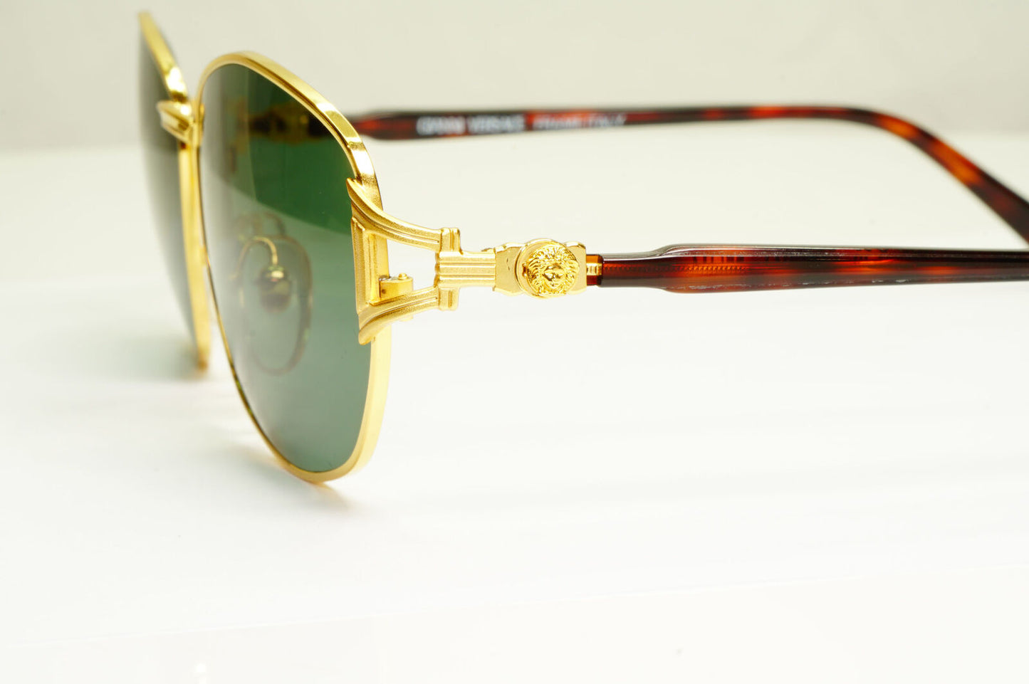 Gianni Versace 1995 Vintage Gold Medusa Green Brown Sunglasses MOD G29 COL 03L