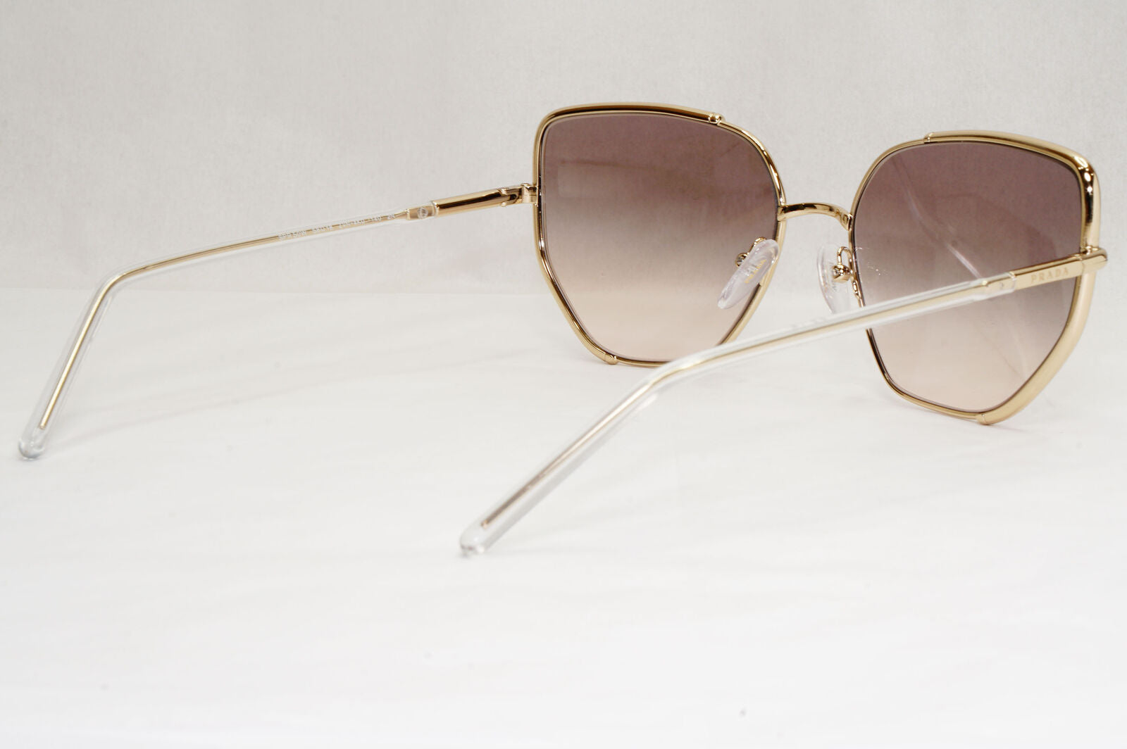 Prada Sunglasses Gold Grey Gradient Metal Square PR50WS SPR 50W ZVN-4K0 58mm