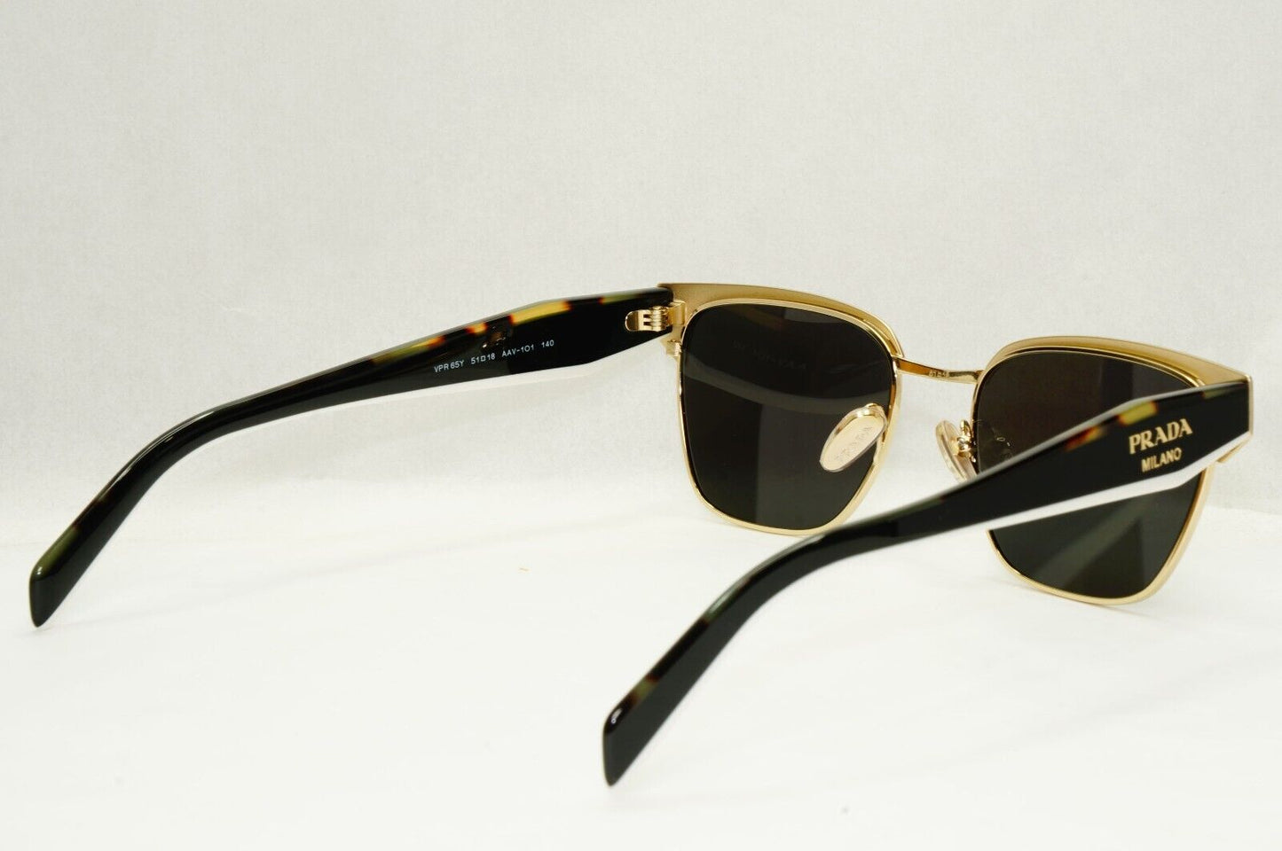 Prada Sunglasses Black Gold Tortoise Brown Milano PR65YV VPR 65Y AAV-1O1 51mm