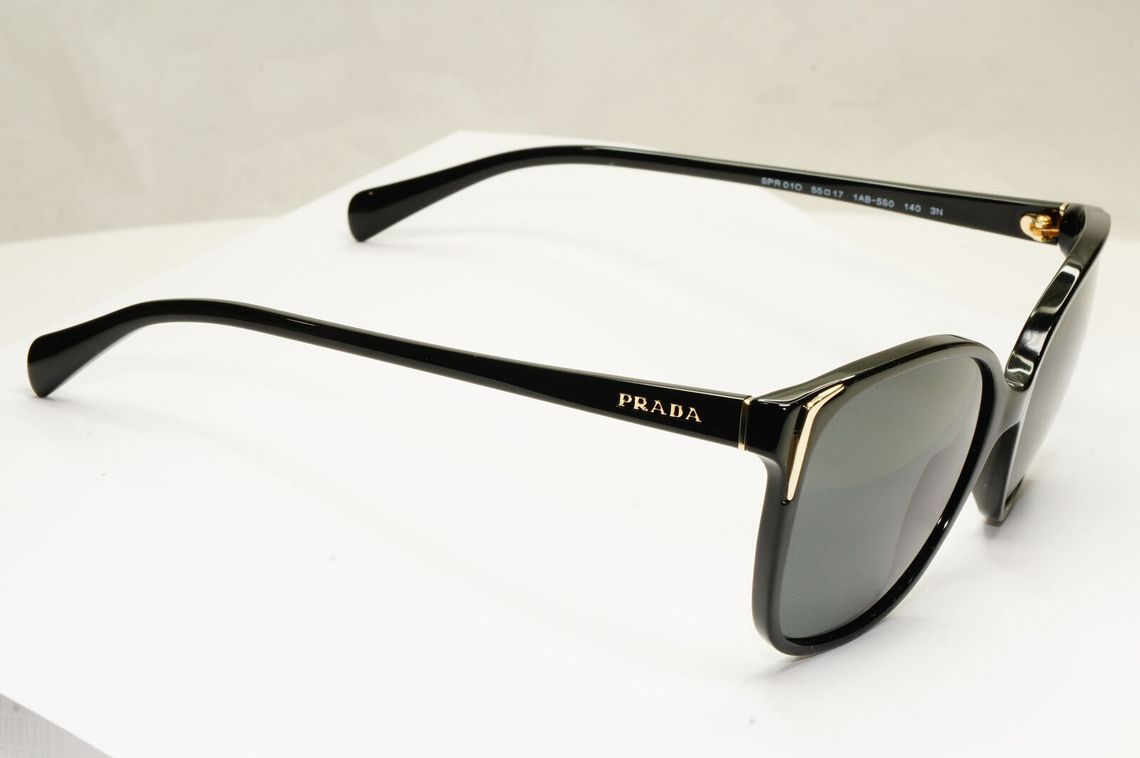 Prada Black Gold Sunglasses Square Designer Luxury Womens PR01OS SPR 01O 1AB-1A1