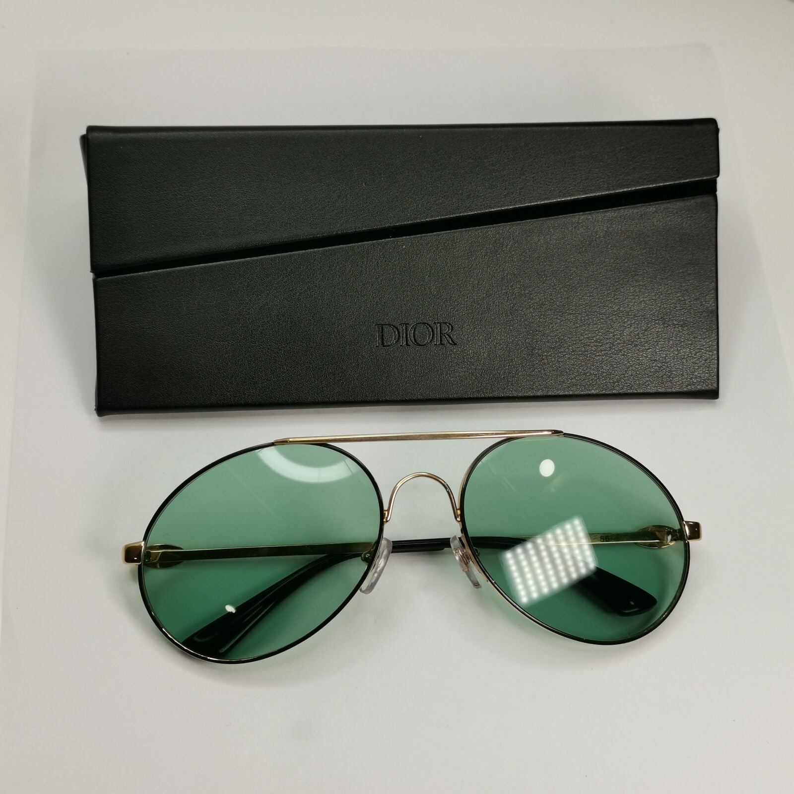 Bugatti 1980s France Sunglasses Vintage Pilot Gold Black Red Green Metal 261022
