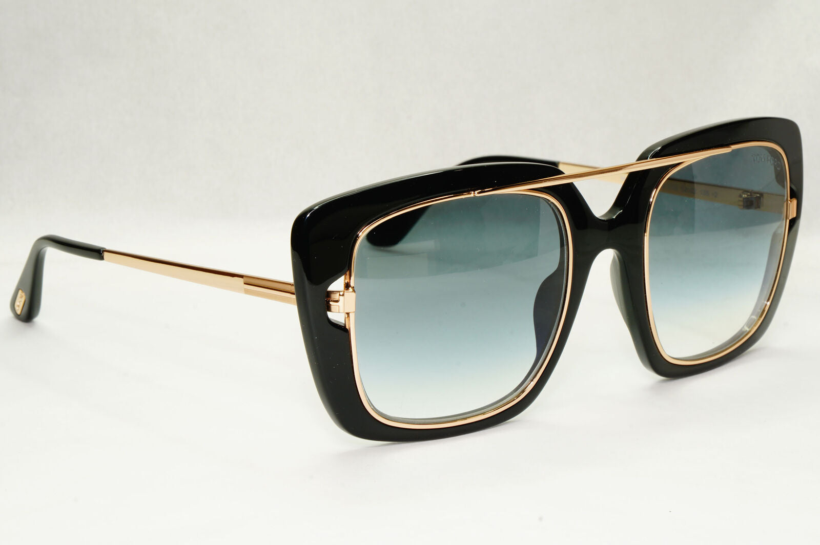 Tom Ford Sunglasses Marissa-02 Black Gold Blue Gradient Square FT0619 TF619 01B