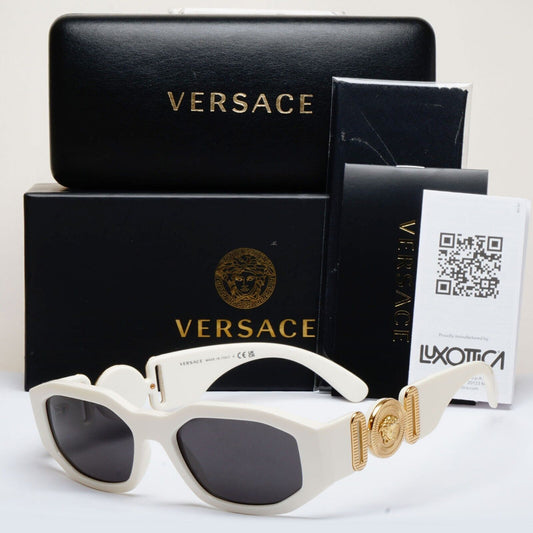 Versace Sunglasses White Black Gold Medusa Biggie MOD VE 4361 401/87 100125