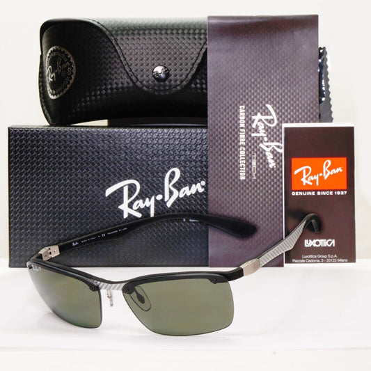 Ray-Ban Sunglasses Carbon Fibre 2013 Polarized Silver Green RB 8312 125/9A