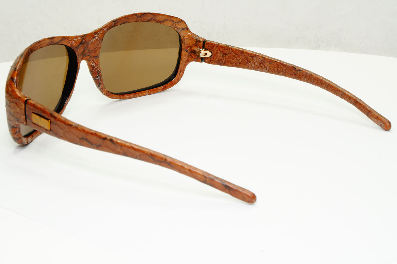 Gucci Snake Leather Sunglasses 1998 Vintage Brown Exotic GG 1449/S 3H2 290323