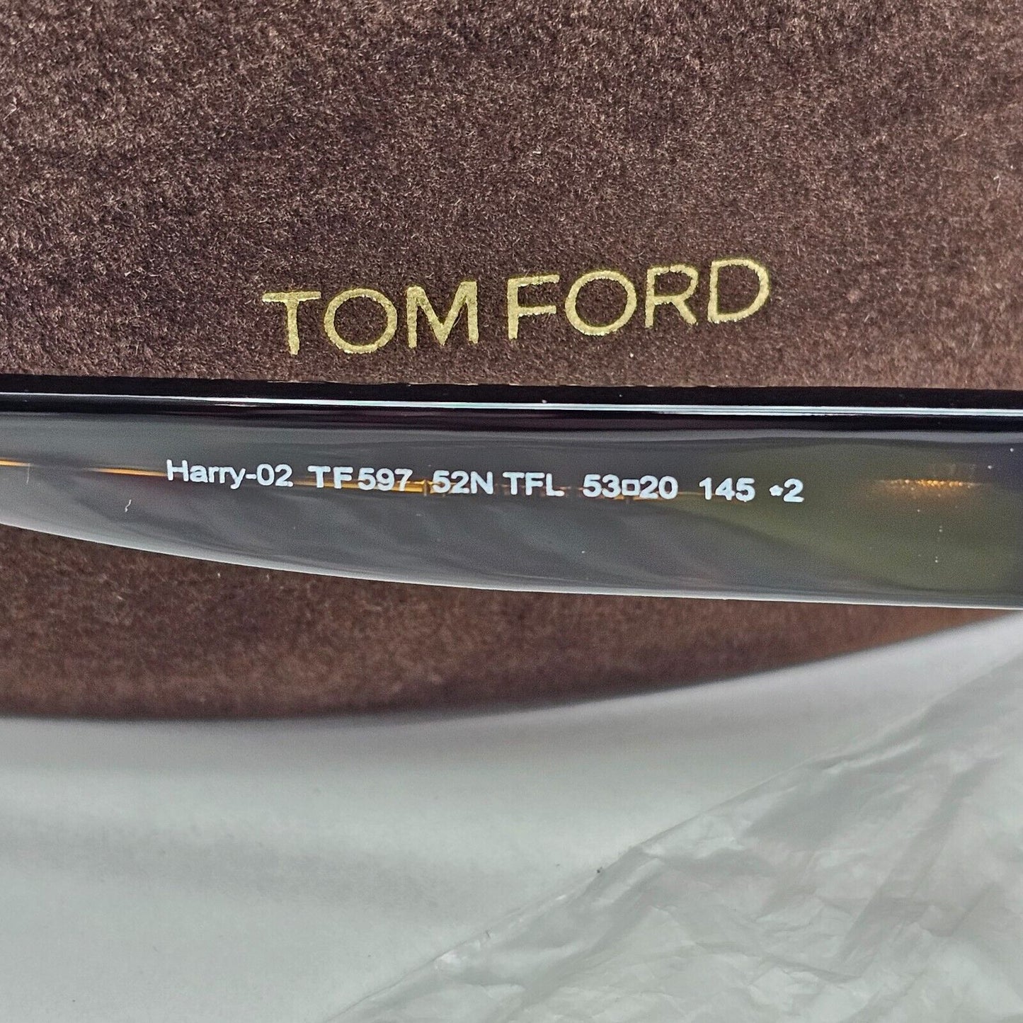 Tom Ford Sunglasses Harry-02 Glass Lens Brown Green Square FT0597 TF 597 52N