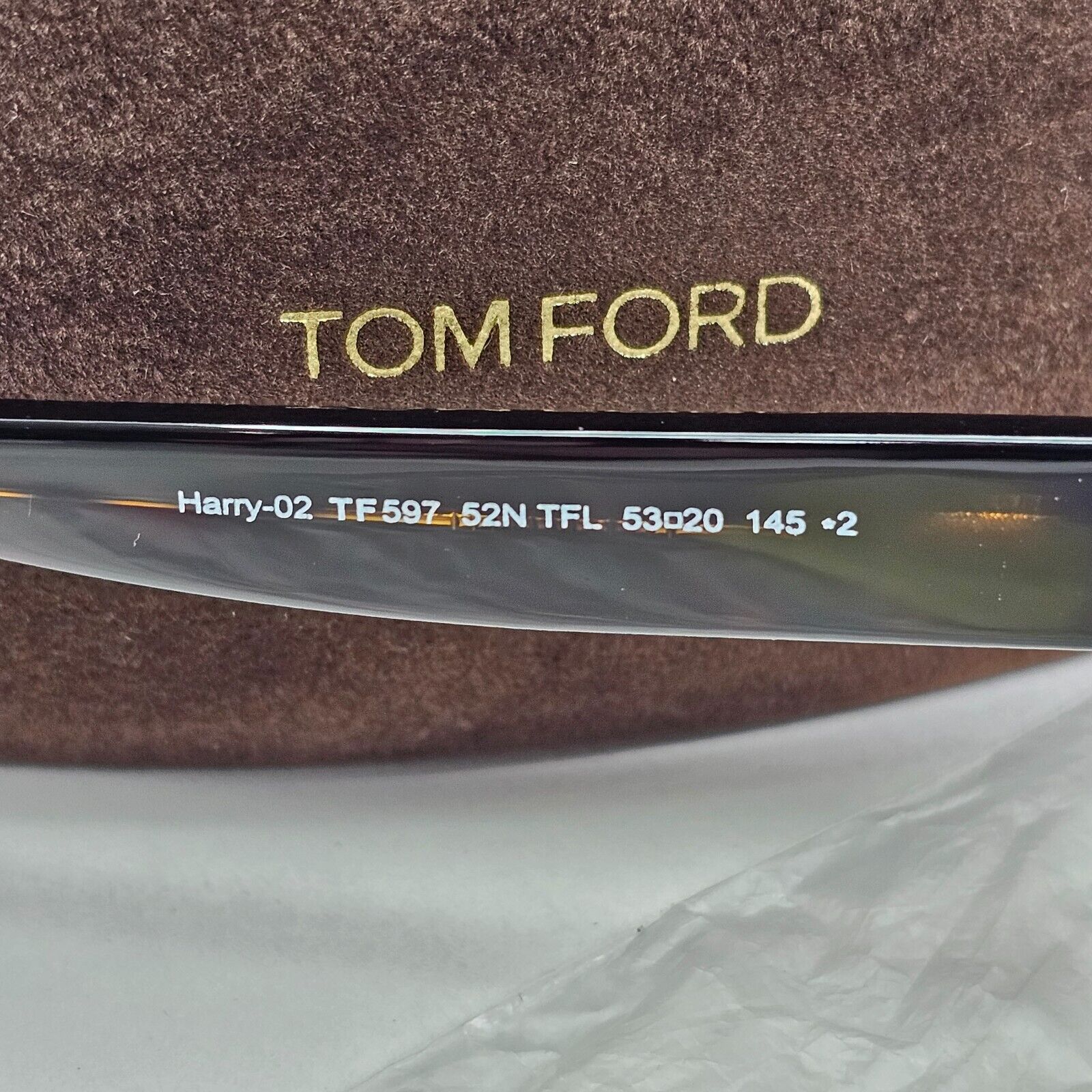 Tom Ford Sunglasses Harry-02 Glass Lens Brown Green Square FT0597 TF 597 52N