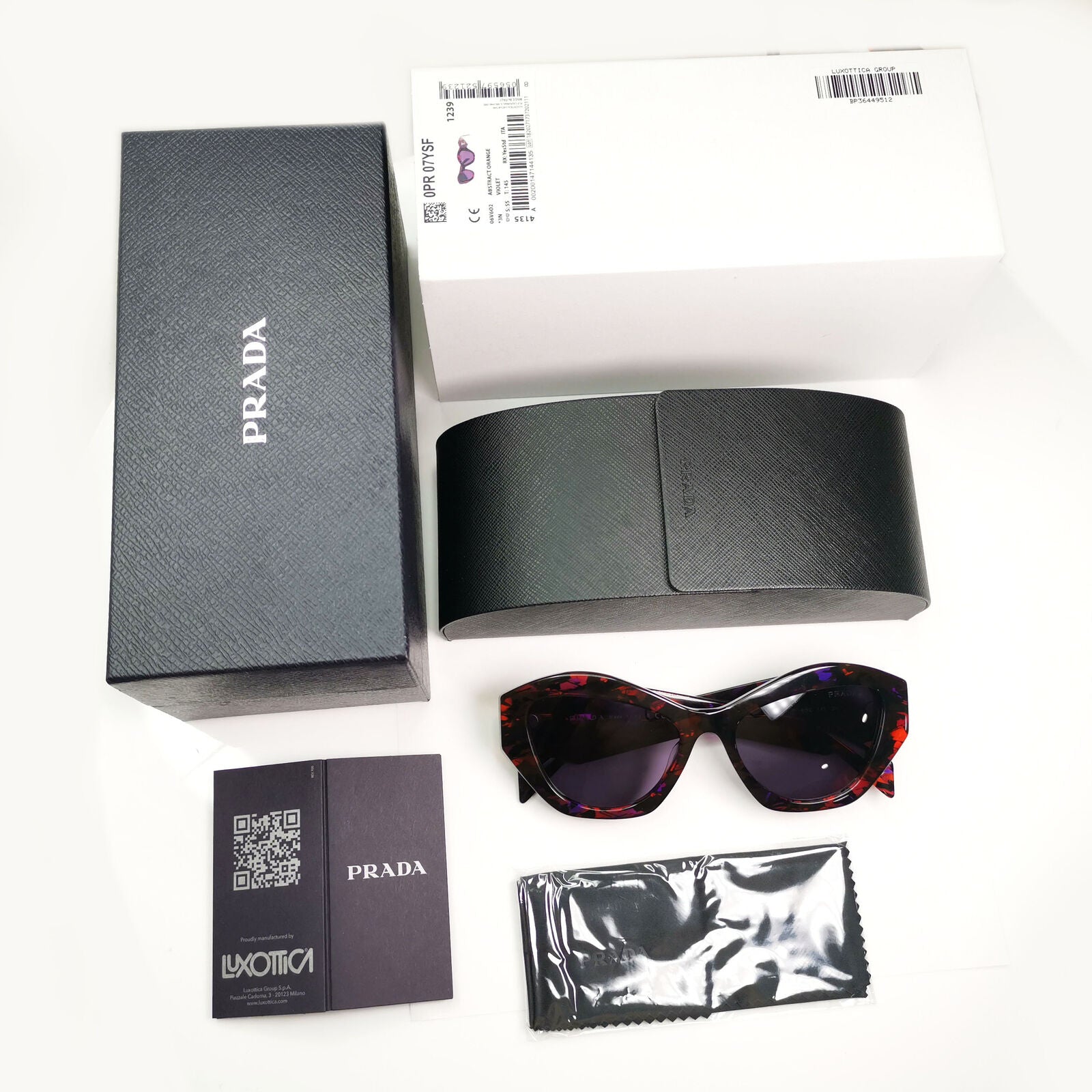 Prada Symbole Marble Sunglasses Black Orange Violet PR07YSF SPR 07Y F 06V-6O2