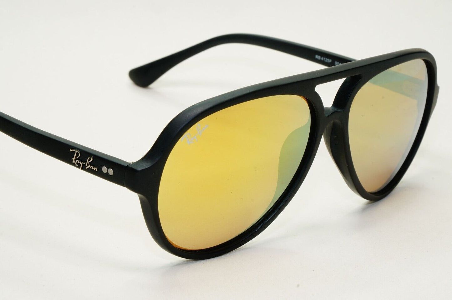 Ray-Ban Sunglasses 2010 Vintage CATS 5000 Rare Black Gold RB 4125-F 901S/93