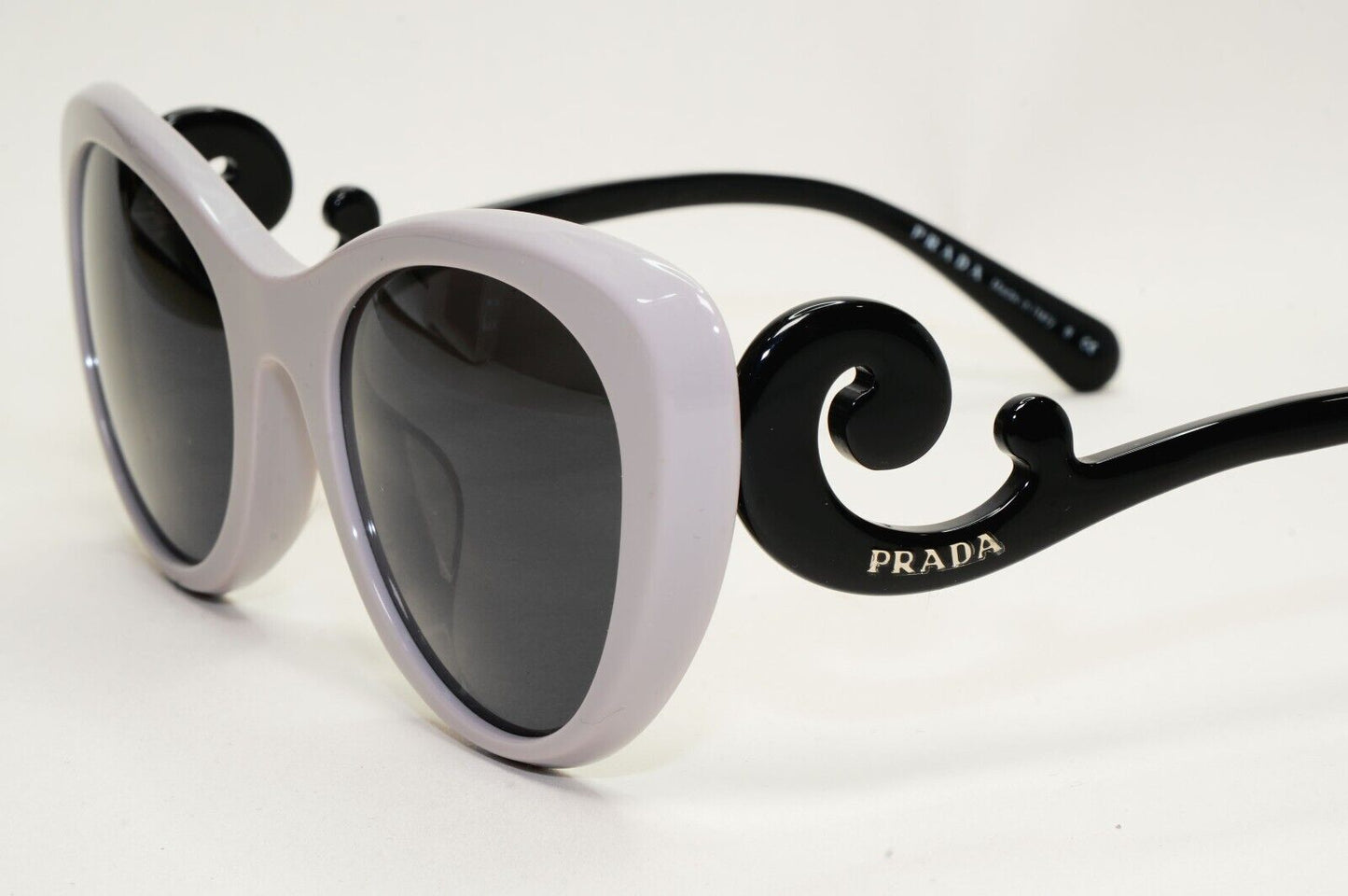 Prada Sunglasses Baroque Swirl Lilac Black Cat Eye PR06QV-F VPR 06Q-F QE0-1O1