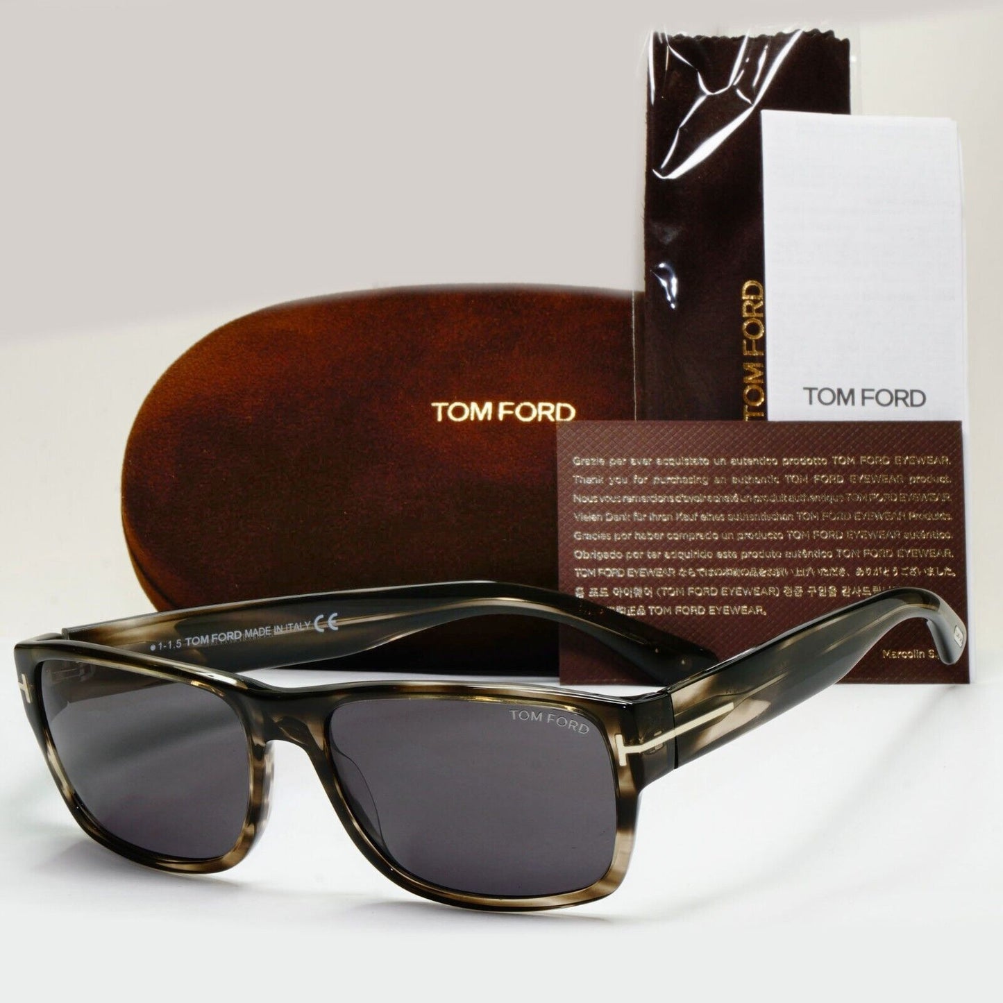 Tom Ford Sunglasses Mason Grey Brown Tortoise Square TF 445 FT0445 20A 58mm