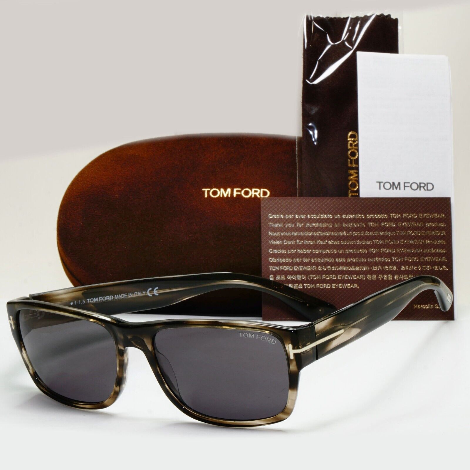 Tom Ford Sunglasses Mason Grey Brown Tortoise Square TF 445 FT0445 20A 58mm