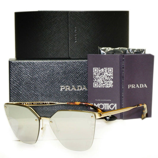 Authentic PRADA Womens Gold Silver Sunglasses Cinema Floral SPR 68T ZVN-121
