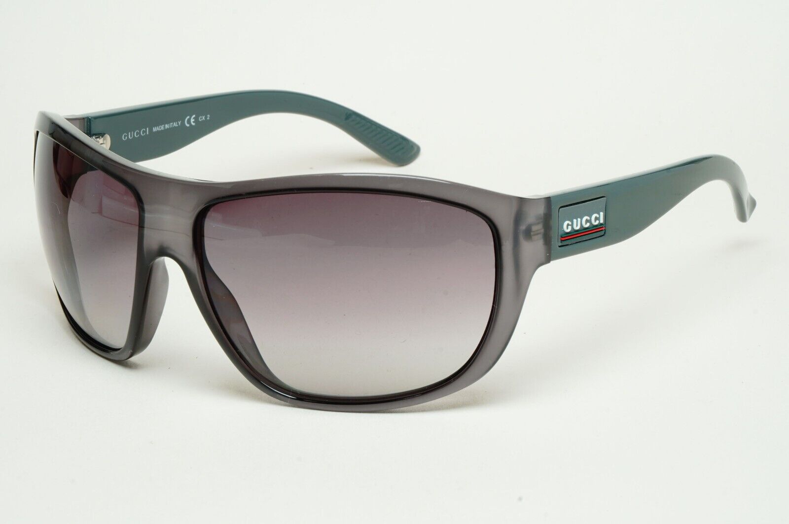 Gucci Sunglasses 2006 Vintage Grey Wrap Green GG 1632/S MFBN3 100225
