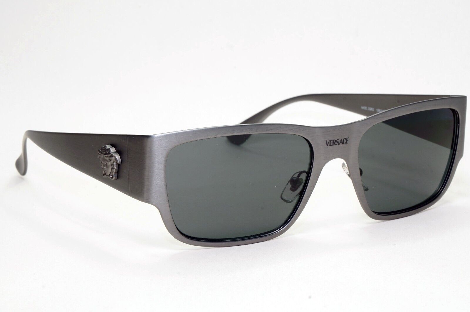 Versace Sunglasses Gunmetal Medusa Dark Silver Brushed Matte MOD VE 2262 1262/87
