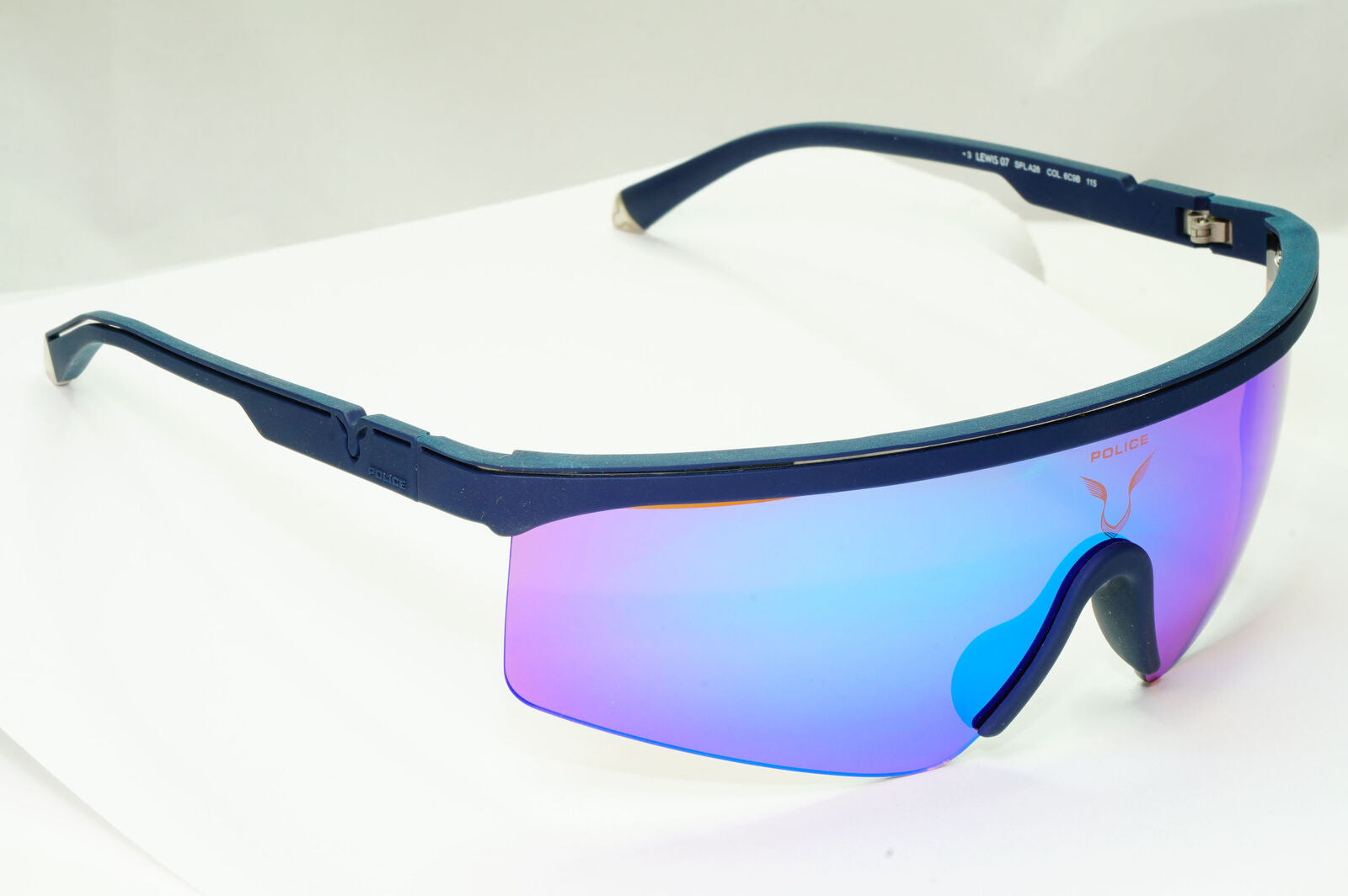 Police Lewis Hamilton F1 Sunglasses Blue Mirror Shield Visor SPL A28 COL 6C9B