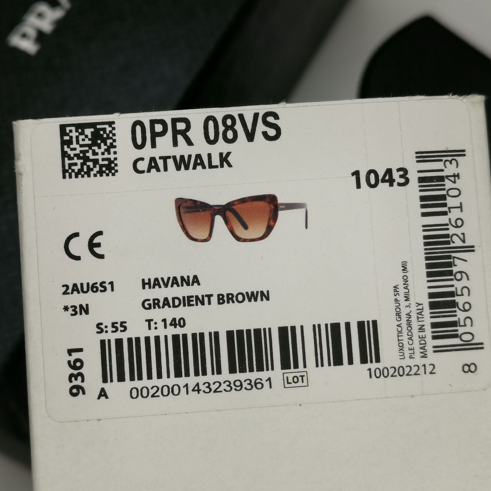 Prada Sunglasses Brown Blue Tortoiseshell Gradient Square PR08VS SPR 08V 2AU-6S1