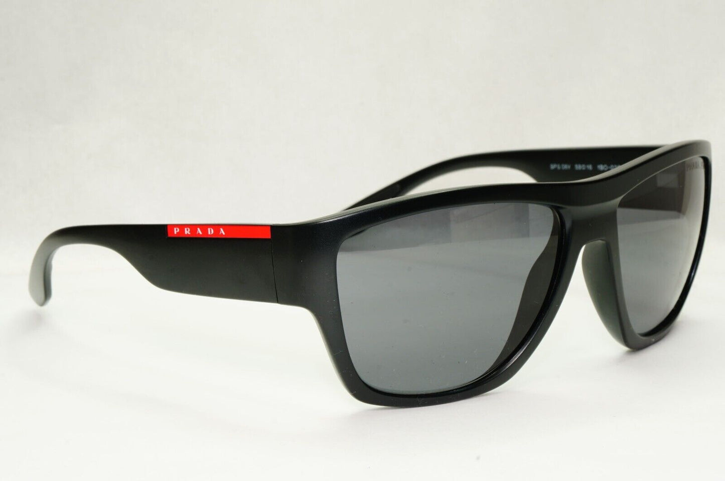 Prada Sunglasses Black Polarized Square Wrap Matte PS08VS SPS 08V 1BO-02G 59mm